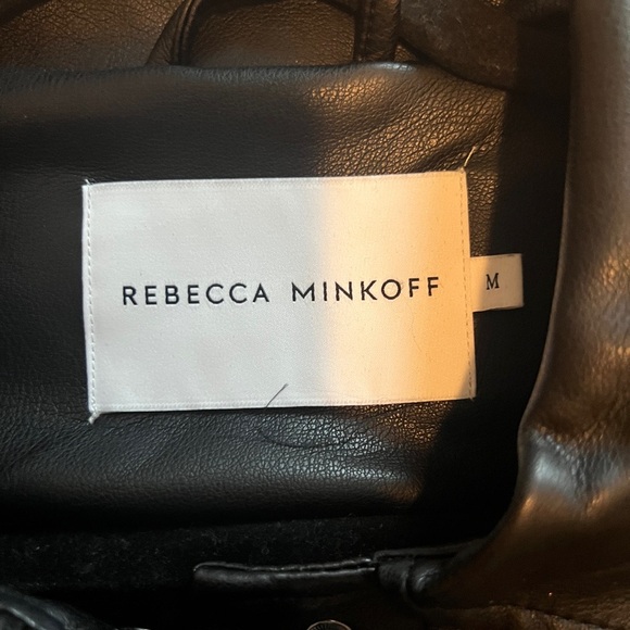 Rebecca Minkoff Black Leather Jacket Classic Motorcycle Style - Picture 2 of 2